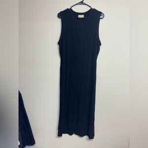 Universal Thread Black Sleeveless Ribbed Maxi Dress